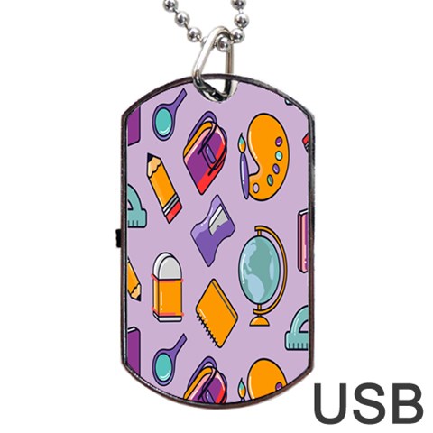 Back To School And Schools Out Kids Pattern Dog Tag USB Flash (One Side) from ArtsNow.com Front