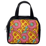 Fast Food Pizza And Donut Pattern Classic Handbag (One Side)