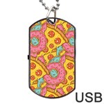 Fast Food Pizza And Donut Pattern Dog Tag USB Flash (Two Sides)