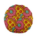 Fast Food Pizza And Donut Pattern Standard 15  Premium Round Cushions