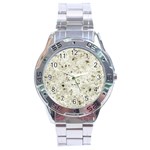 Geometric Abstract Sufrace Print Stainless Steel Analogue Watch