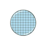 Sky blue tartan plaid pattern, with black lines Hat Clip Ball Marker