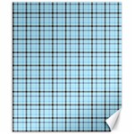 Sky blue tartan plaid pattern, with black lines Canvas 8  x 10 