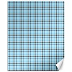 Sky blue tartan plaid pattern, with black lines Canvas 11  x 14 