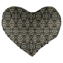 Steampunk Camouflage Design Print Large 19  Premium Heart Shape Cushions from ArtsNow.com Front
