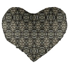 Steampunk Camouflage Design Print Large 19  Premium Heart Shape Cushions from ArtsNow.com Back