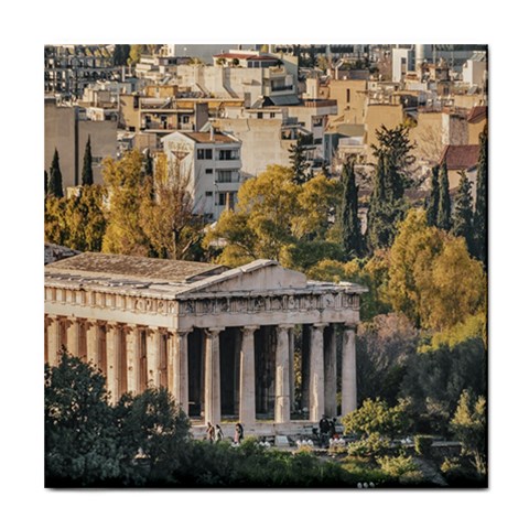 Athens Aerial View Landscape Photo Tile Coaster from ArtsNow.com Front