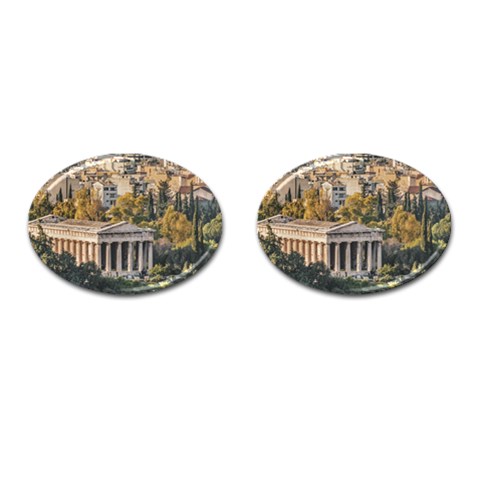 Athens Aerial View Landscape Photo Cufflinks (Oval) from ArtsNow.com Front(Pair)