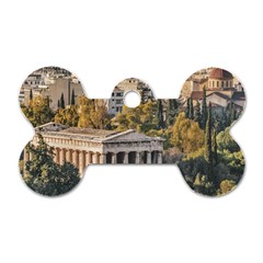 Athens Aerial View Landscape Photo Dog Tag Bone (Two Sides) from ArtsNow.com Front