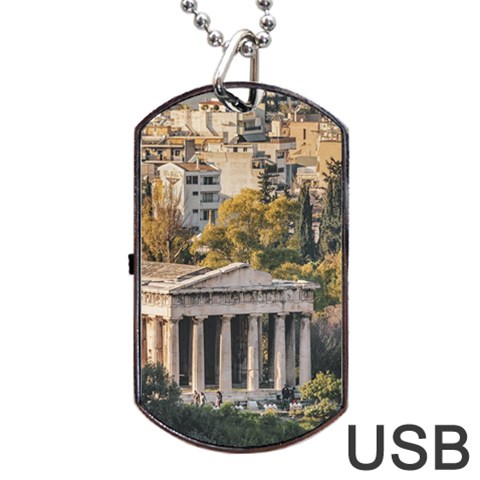Athens Aerial View Landscape Photo Dog Tag USB Flash (Two Sides) from ArtsNow.com Front