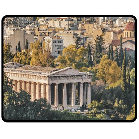 Athens Aerial View Landscape Photo Double Sided Fleece Blanket (Medium)  from ArtsNow.com 58.8 x47.4  Blanket Front