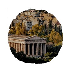 Athens Aerial View Landscape Photo Standard 15  Premium Flano Round Cushions from ArtsNow.com Back