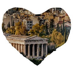 Athens Aerial View Landscape Photo Large 19  Premium Flano Heart Shape Cushions from ArtsNow.com Front