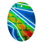 Pop Art Neon Wall Oval Ornament (Two Sides)
