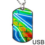 Pop Art Neon Wall Dog Tag USB Flash (One Side)