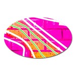 Pop Art Neon Wall Oval Magnet