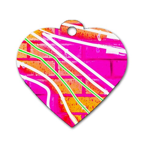 Pop Art Neon Wall Dog Tag Heart (Two Sides) from ArtsNow.com Front