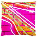 Pop Art Neon Wall Large Flano Cushion Case (One Side)
