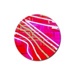 Pop Art Neon Wall Rubber Coaster (Round) 