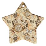 Clock Butterfly Pattern Ornament (Star)