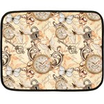 Clock Butterfly Pattern Double Sided Fleece Blanket (Mini) 