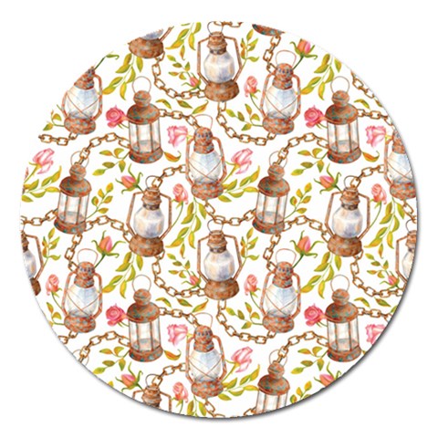 Latterns Pattern Magnet 5  (Round) from ArtsNow.com Front