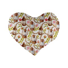 Latterns Pattern Standard 16  Premium Flano Heart Shape Cushions from ArtsNow.com Front