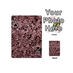 Ace Red Leaves Photo Pattern Playing Cards 54 Designs (Mini) from ArtsNow.com Front - SpadeA