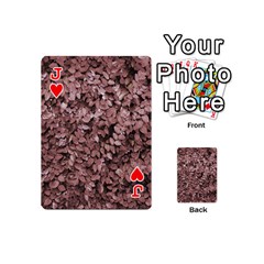 Jack Red Leaves Photo Pattern Playing Cards 54 Designs (Mini) from ArtsNow.com Front - HeartJ