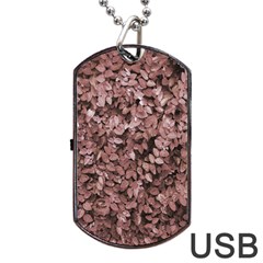 Red Leaves Photo Pattern Dog Tag USB Flash (Two Sides) from ArtsNow.com Front