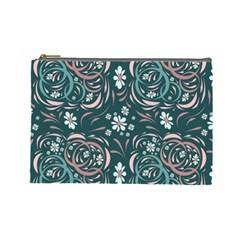 Folk flowers art pattern Floral abstract surface design  Seamless pattern Cosmetic Bag (Large) from ArtsNow.com Front