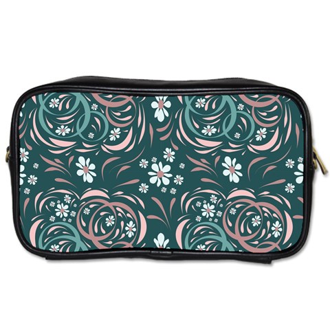 Folk flowers art pattern Floral abstract surface design  Seamless pattern Toiletries Bag (Two Sides) from ArtsNow.com Front