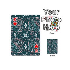 King Folk flowers art pattern Floral abstract surface design  Seamless pattern Playing Cards 54 Designs (Mini) from ArtsNow.com Front - HeartK