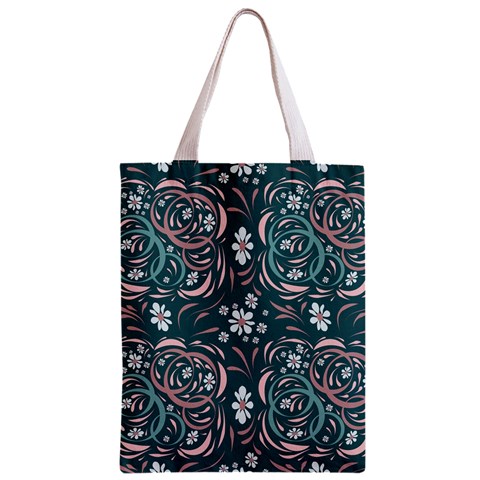 Folk flowers art pattern Floral abstract surface design  Seamless pattern Zipper Classic Tote Bag from ArtsNow.com Front