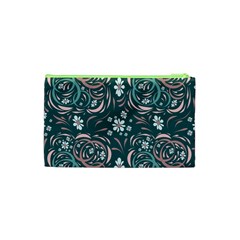 Folk flowers art pattern Floral abstract surface design  Seamless pattern Cosmetic Bag (XS) from ArtsNow.com Back