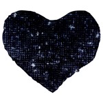 Geometric Dark Blue Abstract Print Pattern Large 19  Premium Flano Heart Shape Cushions