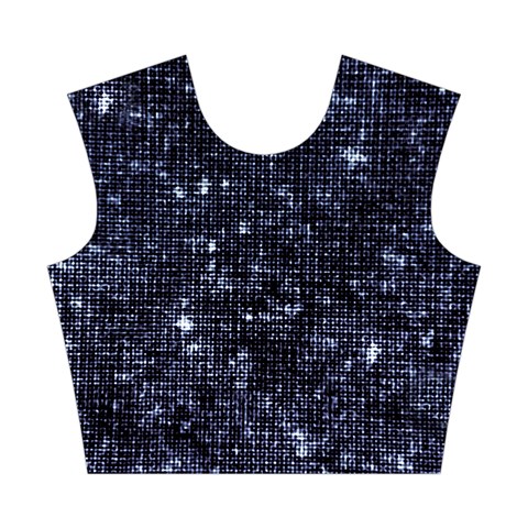 Geometric Dark Blue Abstract Print Pattern Cotton Crop Top from ArtsNow.com Front