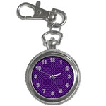 Purple, black and yellow color plaid, retro tartan pattern Key Chain Watches