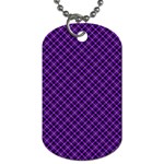 Purple, black and yellow color plaid, retro tartan pattern Dog Tag (One Side)