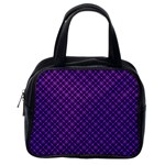 Purple, black and yellow color plaid, retro tartan pattern Classic Handbag (One Side)