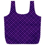 Purple, black and yellow color plaid, retro tartan pattern Full Print Recycle Bag (XXL)