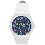 Beautiful Rose Round Plastic Sport Watch (M)