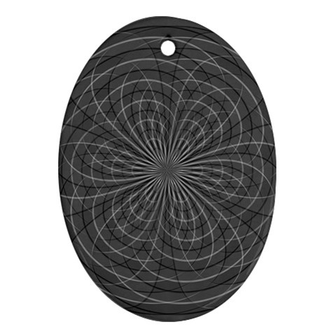 Abstract spirals, spiral abstraction, gray color, graphite Ornament (Oval) from ArtsNow.com Front