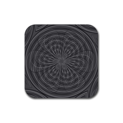 Abstract spirals, spiral abstraction, gray color, graphite Rubber Coaster (Square)  from ArtsNow.com Front