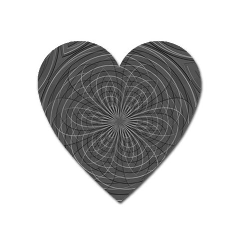 Abstract spirals, spiral abstraction, gray color, graphite Heart Magnet from ArtsNow.com Front