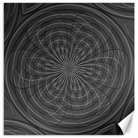Abstract spirals, spiral abstraction, gray color, graphite Canvas 12  x 12  from ArtsNow.com 11.4 x11.56  Canvas - 1