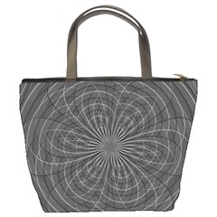 Abstract spirals, spiral abstraction, gray color, graphite Bucket Bag from ArtsNow.com Back