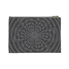Abstract spirals, spiral abstraction, gray color, graphite Cosmetic Bag (Large) from ArtsNow.com Back