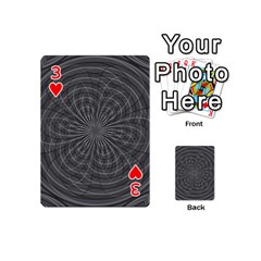 Abstract spirals, spiral abstraction, gray color, graphite Playing Cards 54 Designs (Mini) from ArtsNow.com Front - Heart3