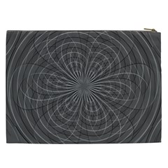 Abstract spirals, spiral abstraction, gray color, graphite Cosmetic Bag (XXL) from ArtsNow.com Back